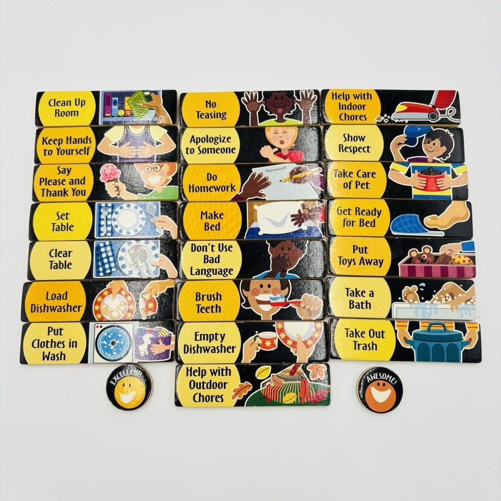 Melissa and Doug Lot of 24 My Magnetic Responsibility Chore Chart Magnets